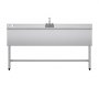 VEVOR 3 Compartment Sink, 18-Gauge 304 Stainless Steel, 10" x 14" x 10" Bowl Size, 3 Bay Commercial Under Bar Sink with Double Drainboard and Backsplash for Kitchen, Restaurant, Food Truck & Home Use