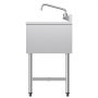 VEVOR 3 Compartment Sink, 18-Gauge 304 Stainless Steel, 10" x 14" x 10" Bowl Size, 3 Bay Commercial Under Bar Sink with Double Drainboard and Backsplash for Kitchen, Restaurant, Food Truck & Home Use