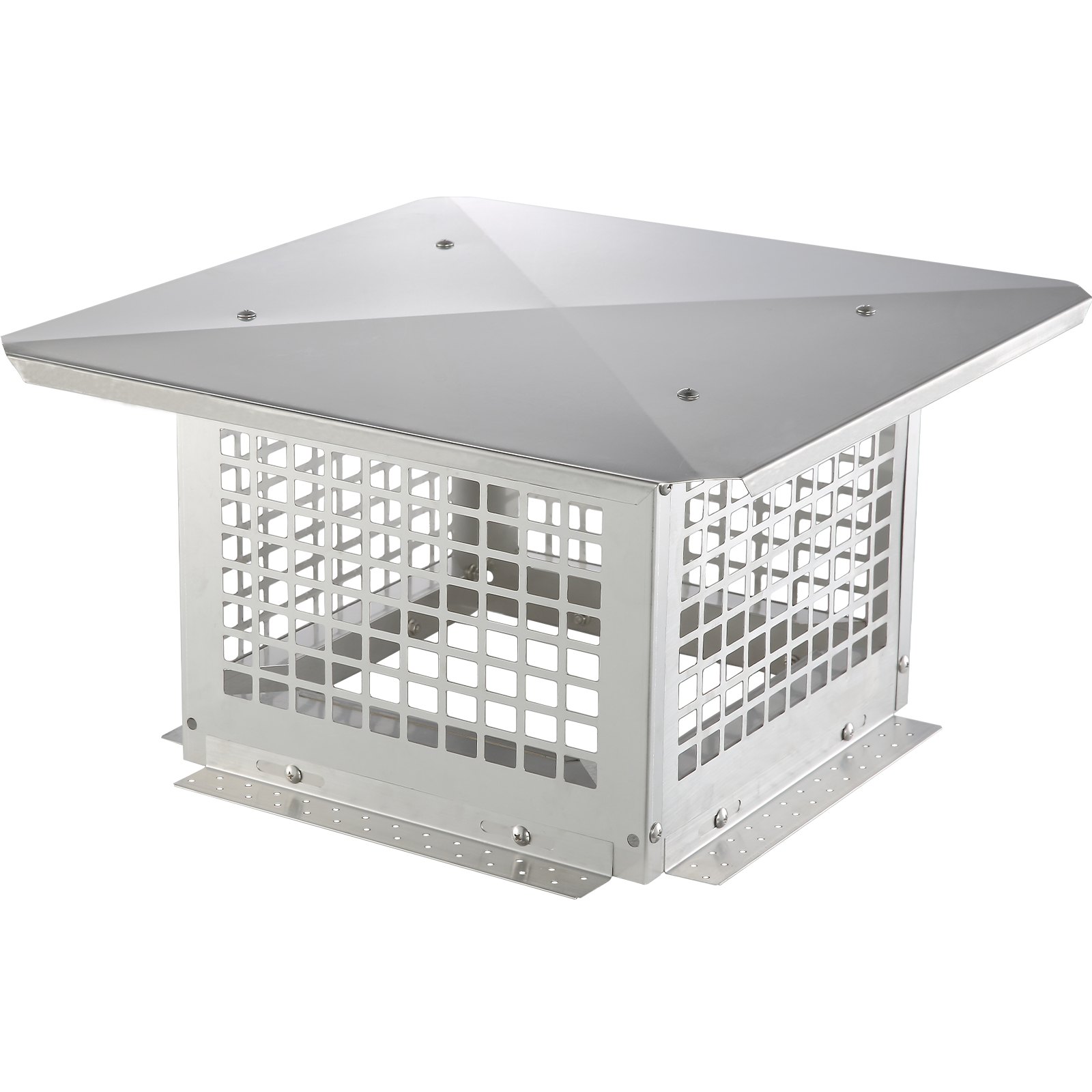 VEVOR Schoorsteenkap RVS 304 Schoorsteenkap 416x416x250mm Schoorsteenkap Vogelbescherming Regenkap Schoorsteenkap 2 Installatiemethode Schoorsteenkap Compatibel met verschillende soorten schoorstenen