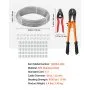 VEVOR roestvrijstalen staalkabel φ3,2 mm 30,5 m lengte, staalkabel gemaakt van roestvrij staal 304 met een breeksterkte van 7,1 kN, 7x7 strengen, staalkabel voor terrasleuningen, tuinhekken, incl. krimptang.