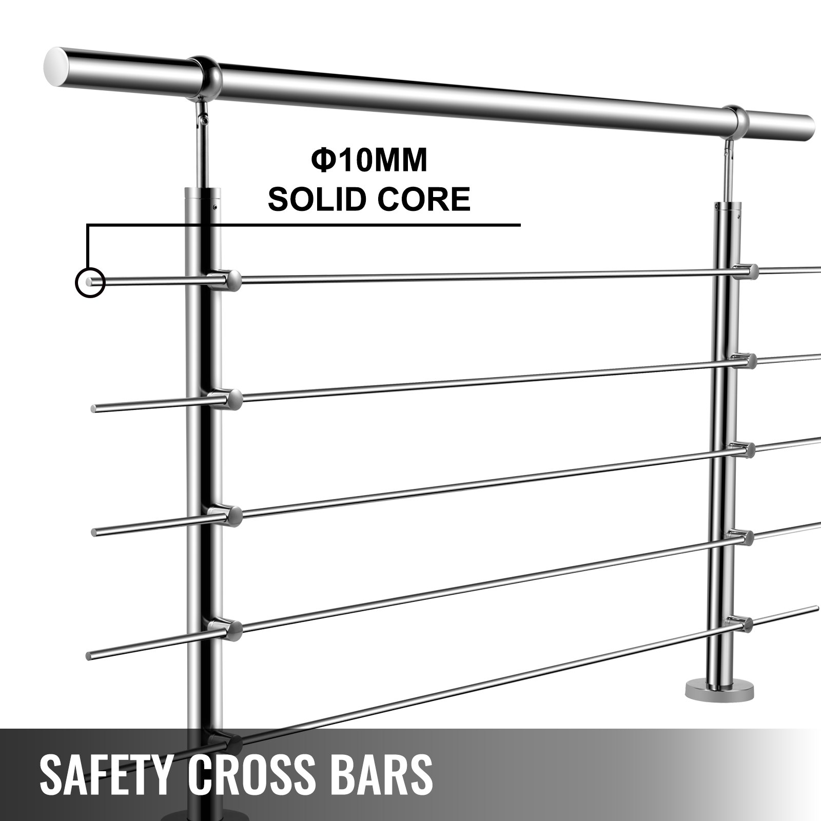 Vevor Rvs Trapleuning Leuningen Voor Trappen Rvs Hekwerk 150 Cm Outdoor Indoor