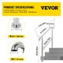 VEVOR 3 Step Railing Stainless Steel Transitional Handrail fit for Level Surface and 1 to 3 Steps Adjustable Stair Railing Indoor Outdoor Step Railings 220lb Capacity with Installation Kit Porch DIY