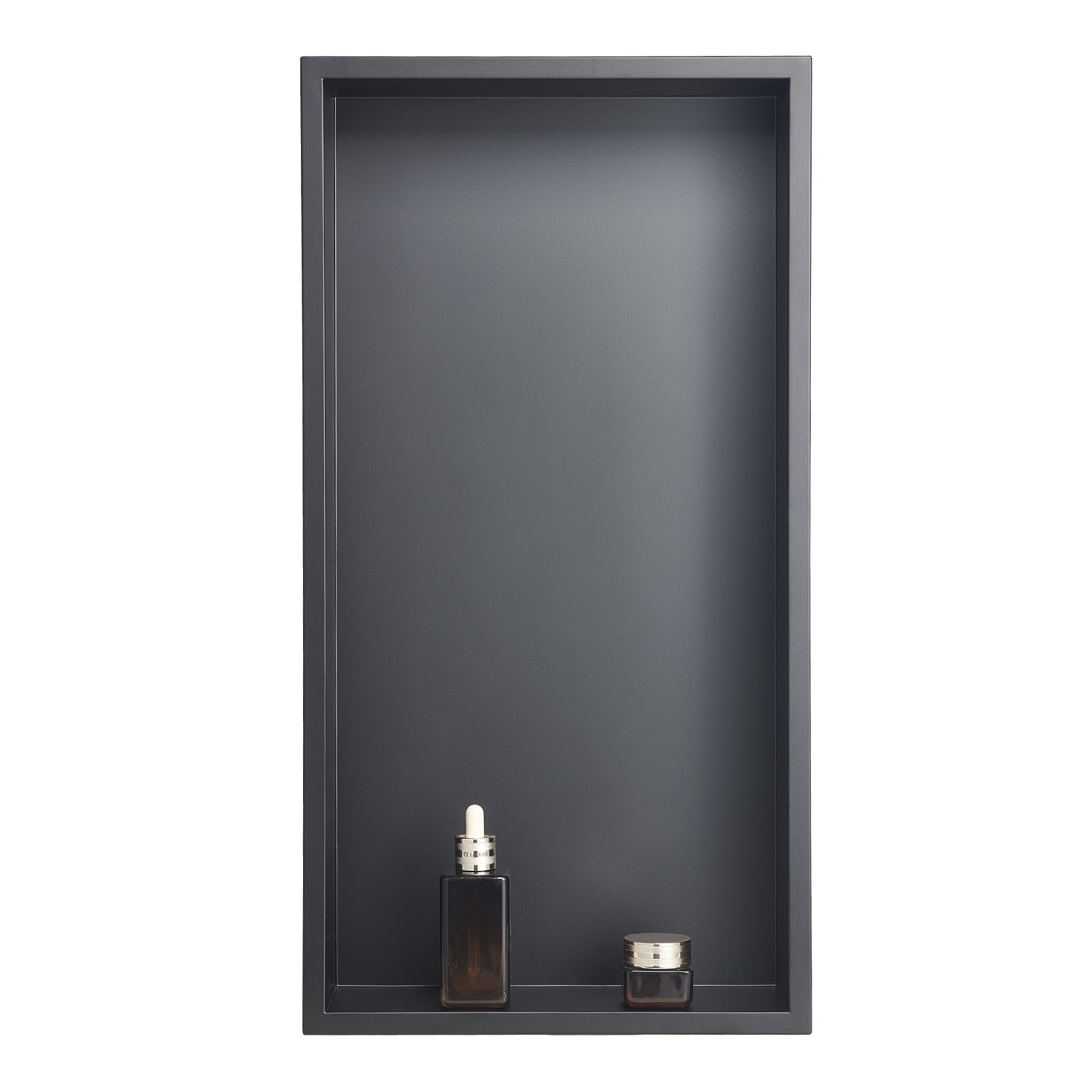 VEVOR Douchenis, 10,16 x 33,02 x 63,5 cm Wandnis, Zeep- en shampoo-opberger van roestvrij staal, duurzaam en eenvoudig te installeren, zwart voor de badkamer