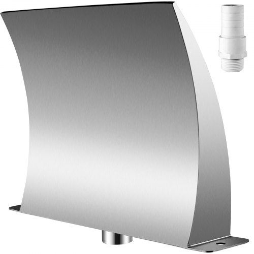 VEVOR Waterfall Fountain 11,5 x 40 cm met Zilver Waterval Zwembad Fontein Interface Diameter 3,2 cm Pool Fountain Roestvrij Staal, Zwembad Fontein met Constante Waterstroom, Watergolf 400 mm Breed