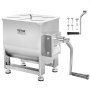 VEVOR manual meat mixer with stainless steel body, large hand crank, and adjustable feet.