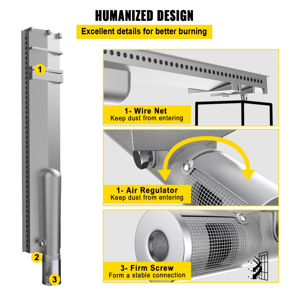 VEVOR Grillbranders Vervanging van de Barbecuebrander RVS Gasbarbecue Onderdelen