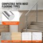 VEVOR Handrails for Outdoor Steps, 47.2in Length 2 Crossbars Stair Hand Rail Kit, Transitional Stainless Steel Railings w/ Installation Kit, Double-column Staircase Handrails for Seniors,Porch & Deck