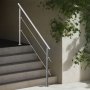 VEVOR Handrails for Outdoor Steps, 70.9in Length 2 Crossbars Stair Hand Rail Kit, Transitional Stainless Steel Railings w/ Installation Kit, Double-column Staircase Handrails for Seniors,Porch & Deck