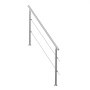 VEVOR Handrails for Outdoor Steps, 70.9in Length 2 Crossbars Stair Hand Rail Kit, Transitional Stainless Steel Railings w/ Installation Kit, Double-column Staircase Handrails for Seniors,Porch & Deck