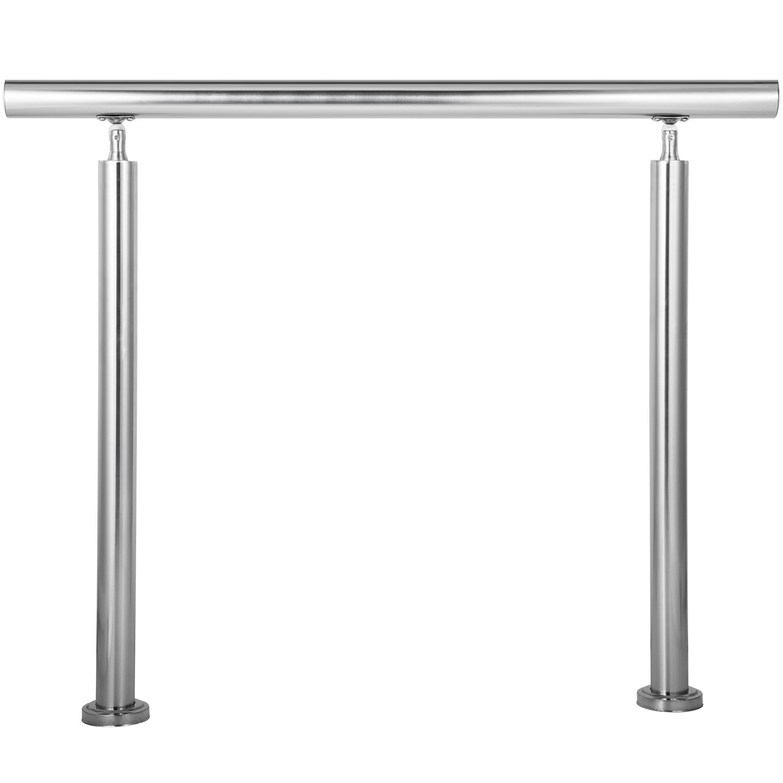 VEVOR Stainless Steel Handrail 220LBS Load Handrail for Outdoor Steps 55x34" Outdoor Stair Railing Silver Stair Handrail Transitional Range from 60 to 130° Stair Rail Fits 4-5 Steps with Screw Kit