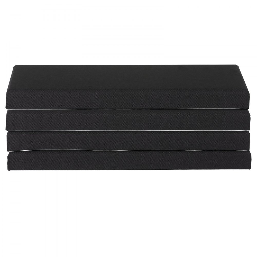 VEVOR akoestische panelen, 4-pack, 600x300x50 mm, geluidsabsorberende panelen van glasvezel, zelfklevend, akoestische wandpanelen, voor studio's, kantoren, thuisbioscopen en vergaderruimtes, zwart