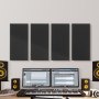 VEVOR akoestische panelen, 4-pack, 600x300x50 mm, geluidsabsorberende panelen van glasvezel, zelfklevend, akoestische wandpanelen, voor studio's, kantoren, thuisbioscopen en vergaderruimtes, zwart