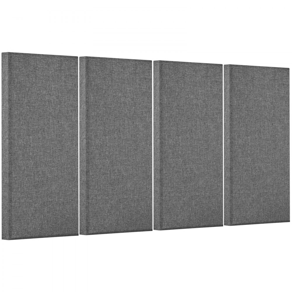 VEVOR akoestische panelen, 4-pack, 600x300x50 mm, geluidsabsorberende panelen van glasvezel, zelfklevend, akoestische wandpanelen, voor studio's, kantoren, thuisbioscopen, vergaderruimtes, grijs