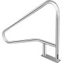 VEVOR Pool Rail 55x32" Pool Railing 304 Stainless Steel 250LBS Load Capacity Silver Rustproof Pool Handrail Humanized Swimming Pool Handrail with Blue Grip Cover & M8 Drill Bit & Self-taping Screws