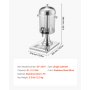 VEVOR Drankdispenser (1 x 8 L) voor Feesten Sapdispenser (gemaakt van roestvrij staal + polycarbonaat) met druppelvrije kraan en voet Waterdispenser voor Restaurants Feesten, Limonade IJsthee Dispenser