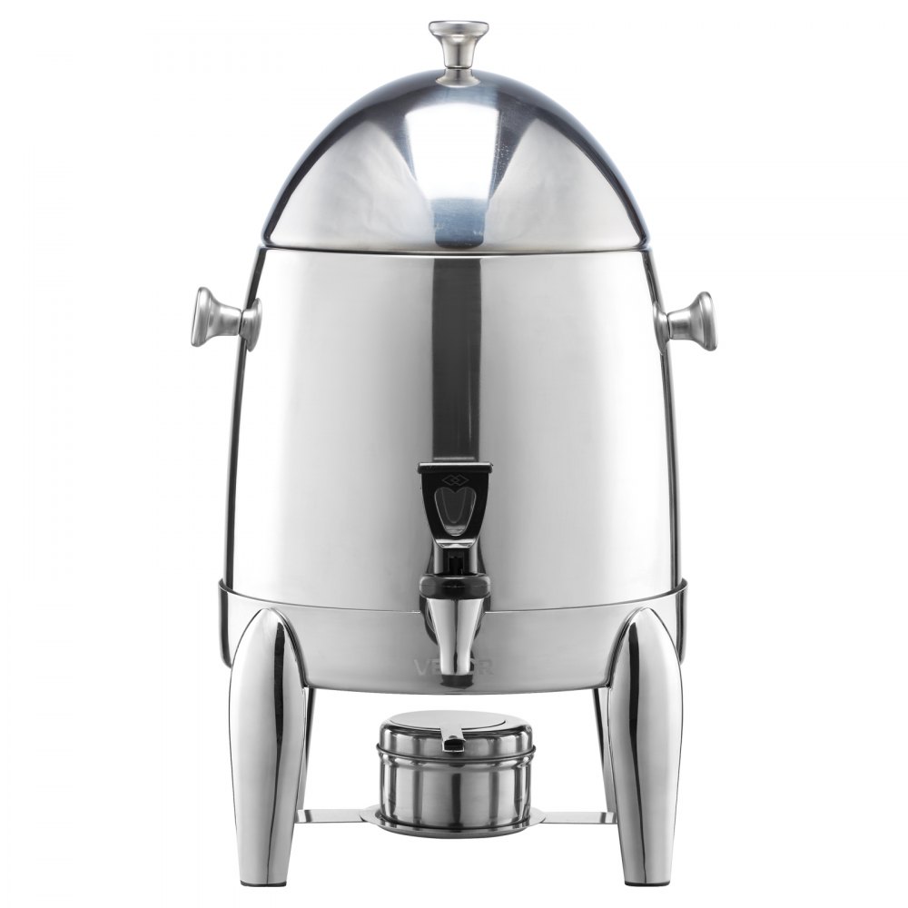 VEVOR Drankendispenser Warme drankendispenser (12 L) van roestvrij staal met alcoholbrander, koude drankendispenser met druppelvrije kraan voor koffie, thee, heet water, voor restaurants, hotels, feesten