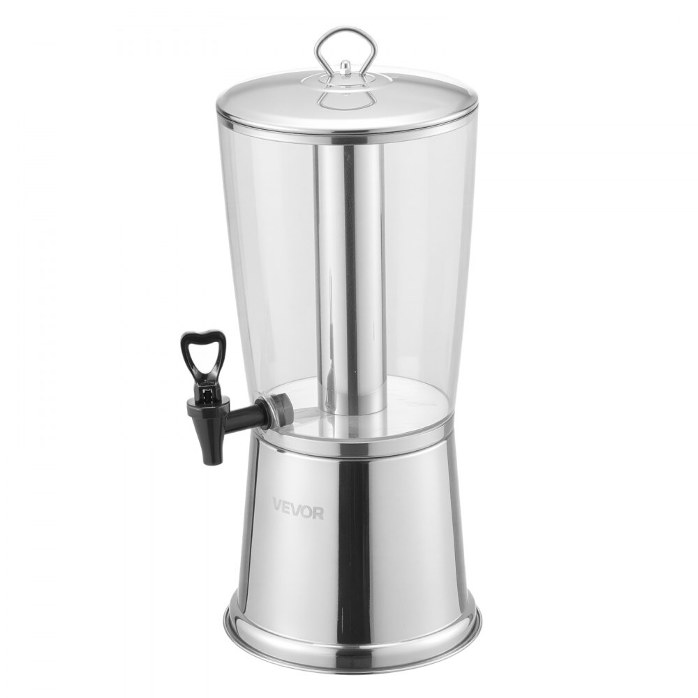 VEVOR Drankdispenser (1 x 8 L) voor Feesten Sapdispenser (gemaakt van roestvrij staal + kunststof) met druppelvrije kraan Waterdispenser voor Restaurants Feesten, Limonade IJsthee Zelfgemaakte Drankdispenser