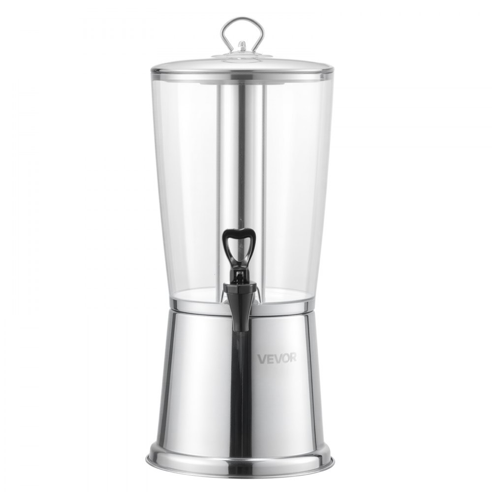 VEVOR Drankdispenser (1 x 8 L) voor Feesten Sapdispenser (gemaakt van roestvrij staal + kunststof) met druppelvrije kraan Waterdispenser voor Restaurants Feesten, Limonade IJsthee Zelfgemaakte Drankdispenser