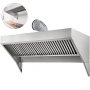 VEVOR Afzuigkap Recirculatie, Afvoerlucht/Circulatielucht Afzuigkappen, Aluminium Vetfilter Wandmontage, Roestvrij Staal en Aluminiumfolie, Aluminium Vetfilter Wandafzuigkap, Gewicht 43 kg/95 lb