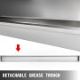 VEVOR Concession Hood Exhaust, 7FT Long Food Truck Hood Exhaust, Stainless Steel Concession Hood Vent Silver Food Truck Vent, Commercial Hood Vent with Baffle Hood Filter, Grease Groove, Fume Pipe