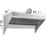 VEVOR Afzuigkap Recirculatie, Afvoerlucht/Circulatielucht Afzuigkappen, Aluminium Vetfilter Wandmontage, Roestvrij Staal en Aluminiumfolie, Aluminium Vetfilter Wandafzuigkap, Gewicht 43 kg/95 lb