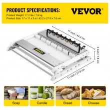 VEVOR Multifunctional Soap Cutter 1-15 Bars Adjustable Wire Soap Cutter, 2 / 2.5 / 3 cm Cutting Width Loaf Shape Cutter Made of Stainless Steel, for Handmade Soap Making & Candles