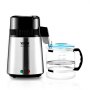 VEVOR Water Distiller Distiller, 4 L Purified Water Cleaner Filter, 750 W Distilled Water Maker, Stainless Steel Interior Distiller Water Silver Household 1 L Water per Hour.