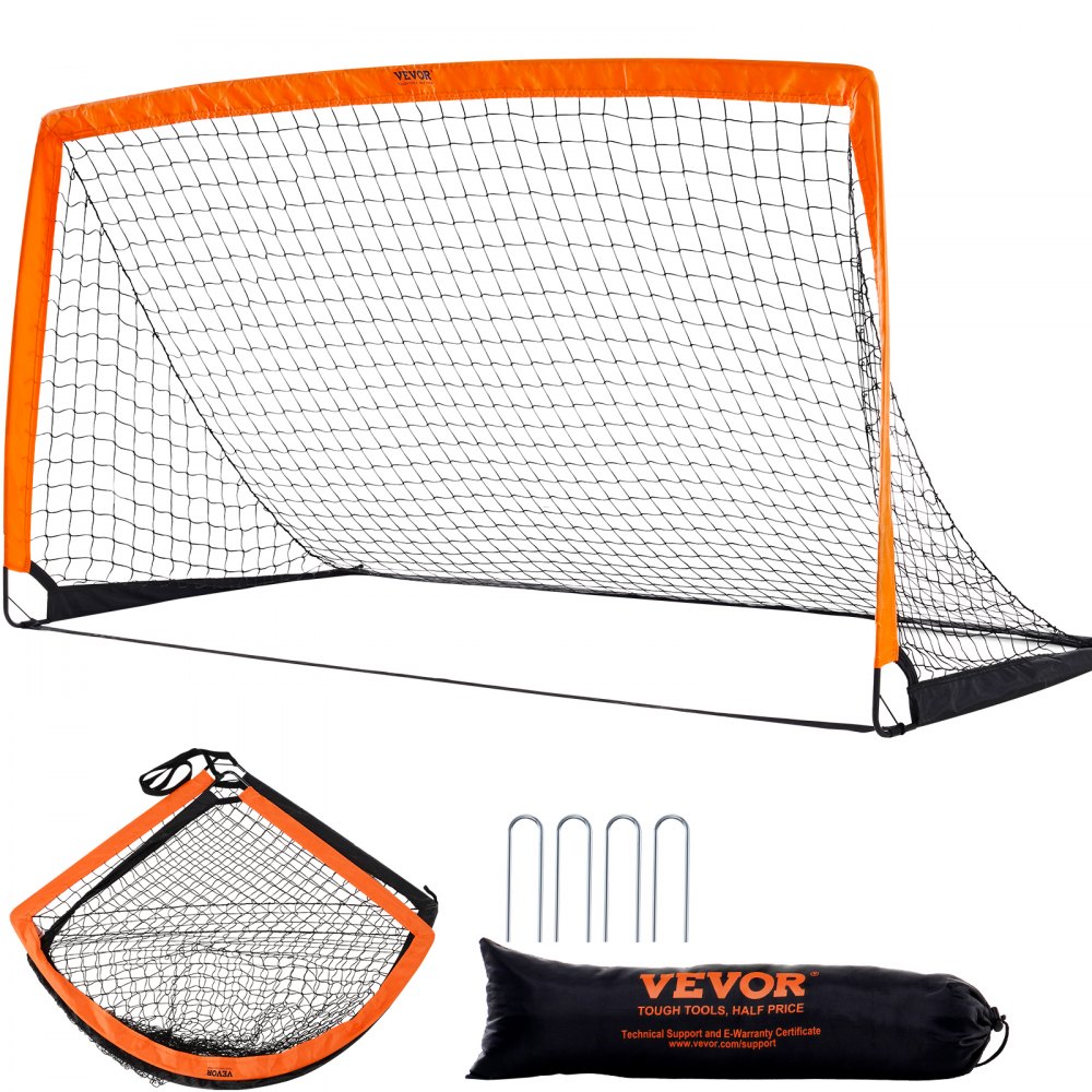 VEVOR Portable Soccer Goal, 6.5x3.25 ft Kids Backyard Soccer Net, Foldable Pop Up Practice Soccer Net, Mini Youth Training Soccer Goal Set, All-Weather Indoor Outdoor Soccer Goals with Carry Bag