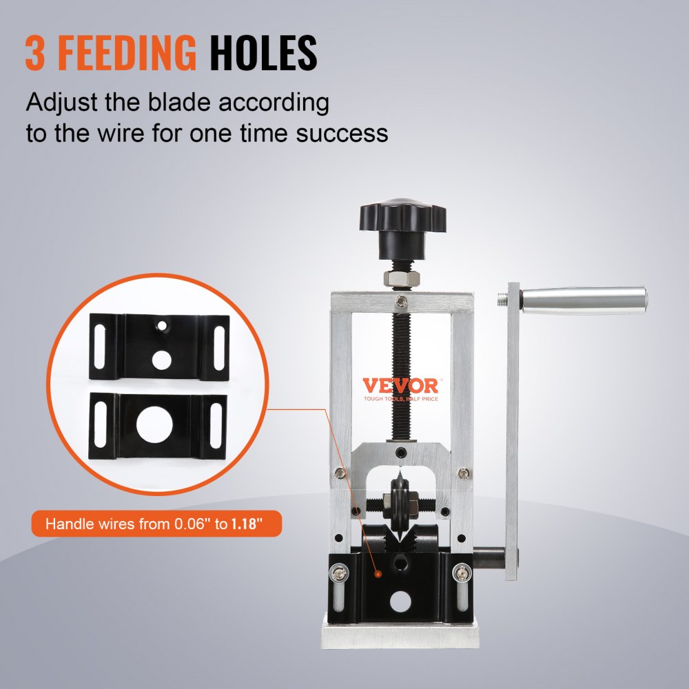 VEVOR Kabelstripmachine 1,5-30 mm Kabelstripmachine Handmatig of boormachine Kabelstripmachine 130 x 130 x 300 mm Ideaal voor het strippen van gecoate monofilament meeraderige draden