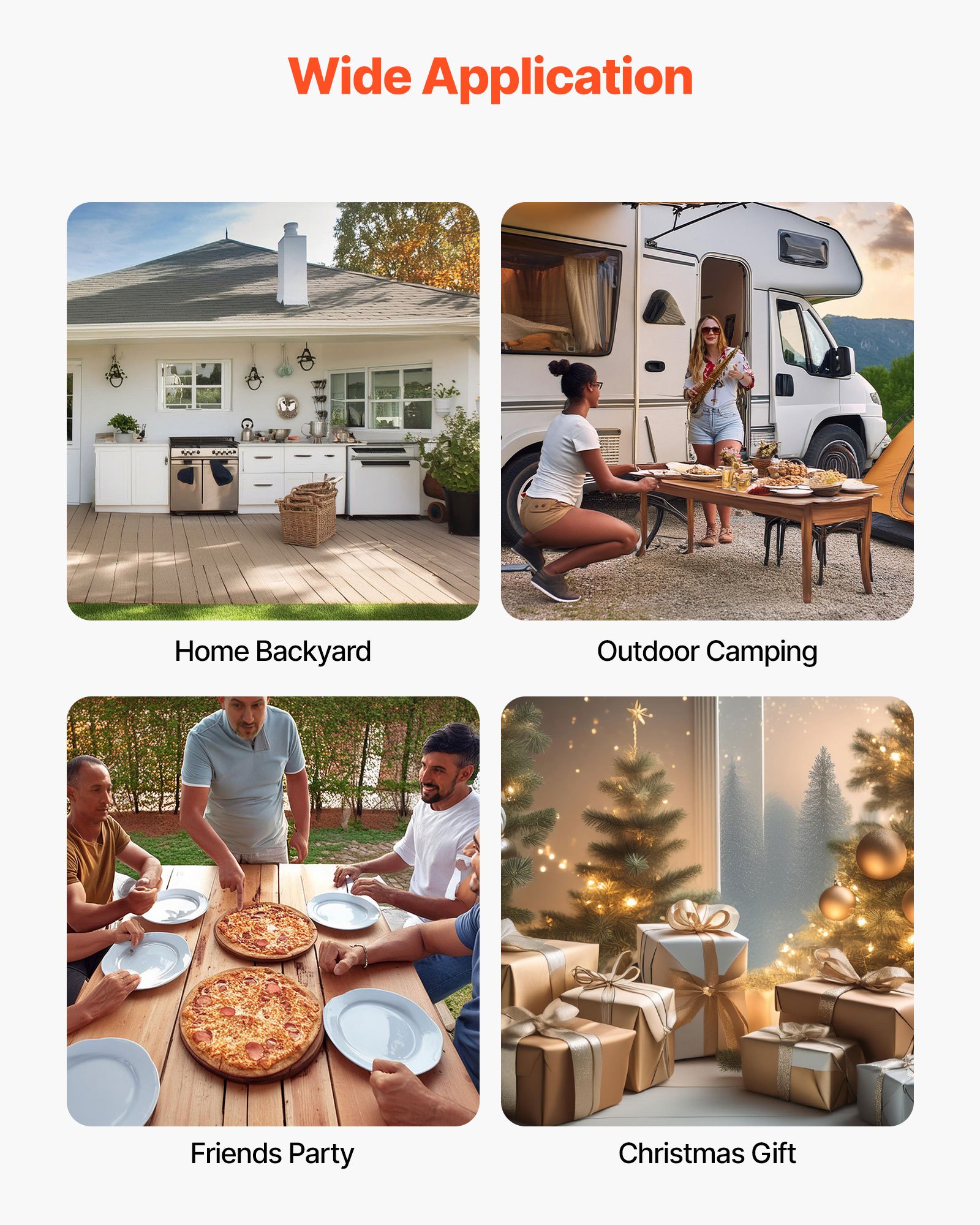 VEVOR Pizzaoven voor buiten 304,8 mm / 12 inch houtoven, pelletpizzaoven met thermometer en elektrische rotatie, draagbare pizzamaker voor kamperen in de tuin, patio, pizzasteen, draagtas, schep