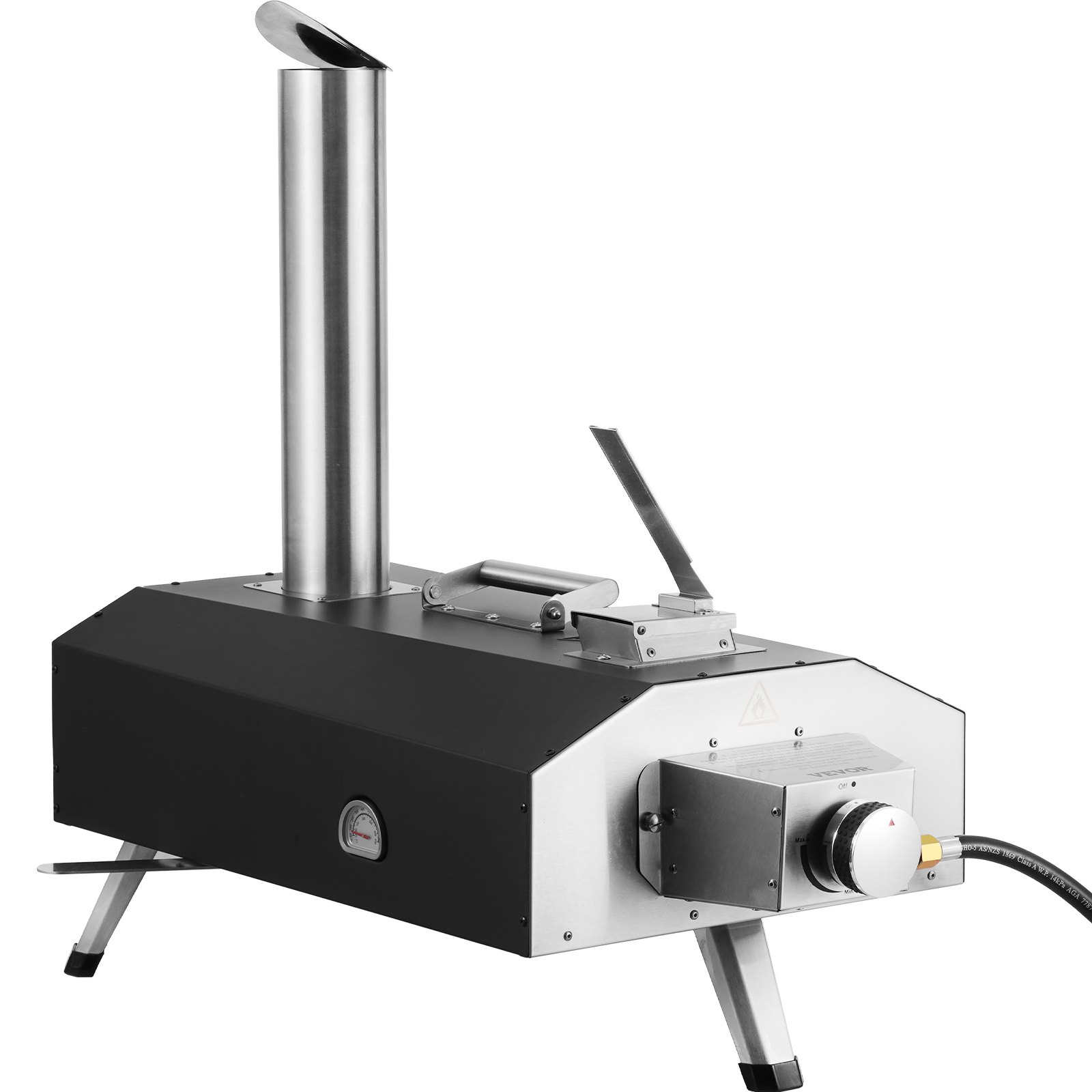 VEVOR 12" Outdoor Pizza Oven Draagbare Pellet/Gas Pizza Oven Opvouwbaar voor Camping