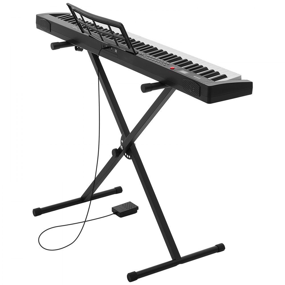 VEVOR 88-toetsen semi-gewogen digitale piano met standaard voor beginners en gevorderden, 128 klanken, 128 ritmes, HiFi stereoluidsprekers, 3,5 mm hoofdtelefoonaansluiting, sustainpedaal