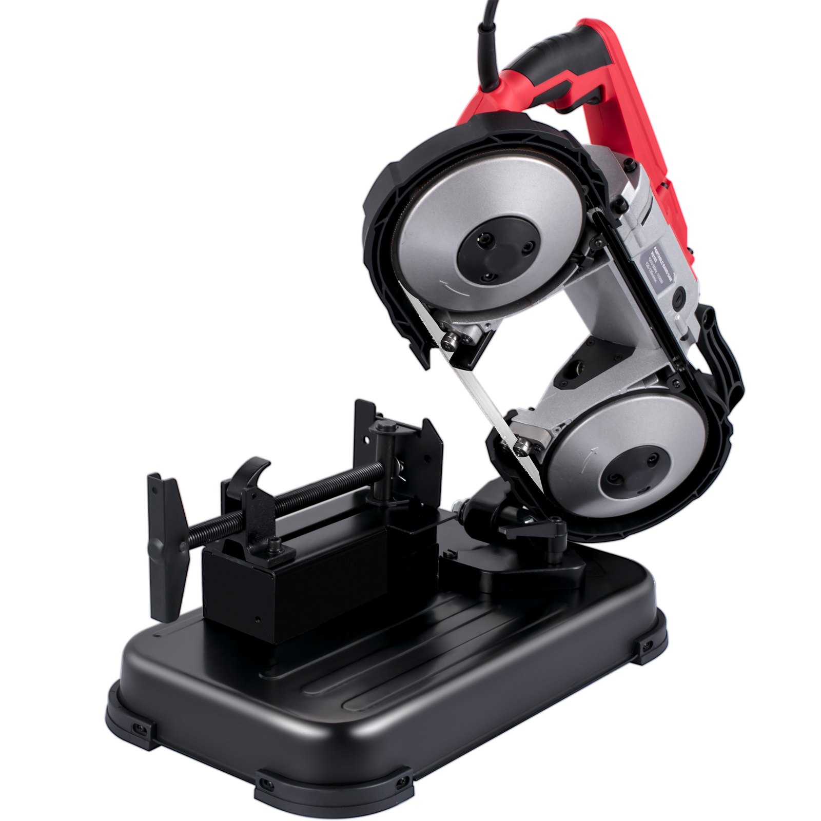 VEVOR Portable Band Saw, with Removable Alloy Steel Base Cordless Band Saw, 5 Inch Cutting Capacity Hand held Band Saw,Variable Speed Portable Bandsaw, 10Amp Motor Deep Cut Band saw for Metal Wood