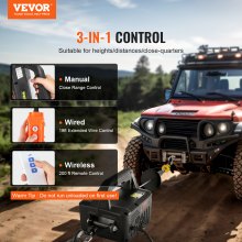 VEVOR 3 in 1 electric winch 498.95kg load capacity rope hoist lifting speed ≥4m/min motor winch 7m lifting height rope hoist 1500W rope hoist 3 control modes manual/wired/wireless