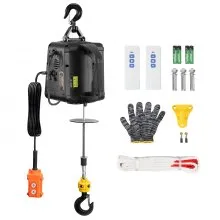VEVOR 3-in-1 elektrische lier, ca. 500 kg hefvermogen, kabeltakel, hefsnelheid ≥4 m/min, motorlier, 7 m hefhoogte, 1500 W kabeltakel, 3 bedieningsmodi: handmatig/bedraad/draadloos