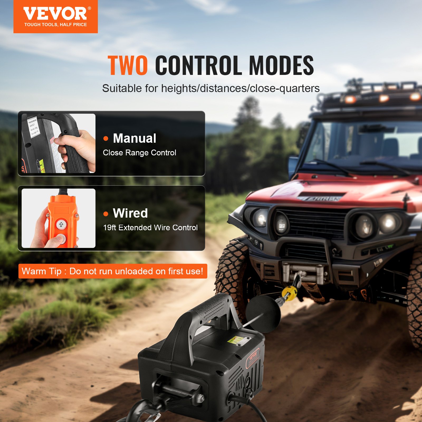 VEVOR 2-in-1 Electric Hoist Winch, 1100 lbs Lift Capacity, 1500W Portable Power Winch Crane, 22.9 ft Lifting Height, 13 ft/min with Wired Remote Control, for Garage, Warehouse, Factory Lifting Towing