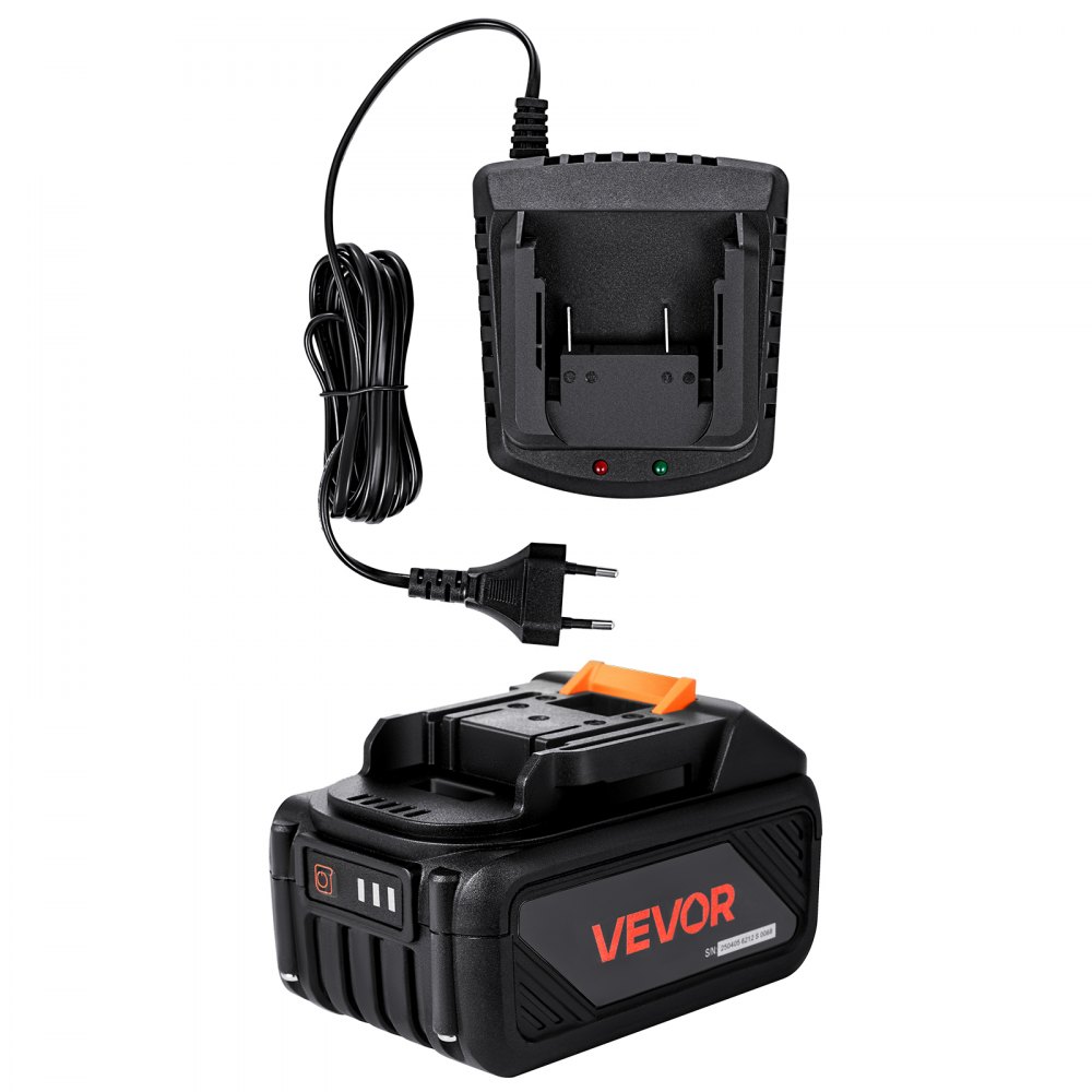 VEVOR 20V draagbare accu en lader combo, 4.0Ah lithium-ion accu, langere looptijd, compatibel met seriegereedschappen, voor verwisselen en snel opladen