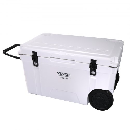 VEVOR passieve koelbox ijsbox 65 qt, Monbile geïsoleerde koelbox Camping Thermobox 40-45 blikjes, campingbox koelkast met flesopener, isolatie koelbox draagbaar, ijskistkoeler multifunctioneel