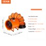 VEVOR Bouwventilator 145W AC-motor Bouwventilator 2900 RPM Bouwventilator Ventilator 504 L/s (1070 CFM) Axiale ventilator met 8m slang Axiale ventilator 79dB geluidsniveau Industriële ventilator