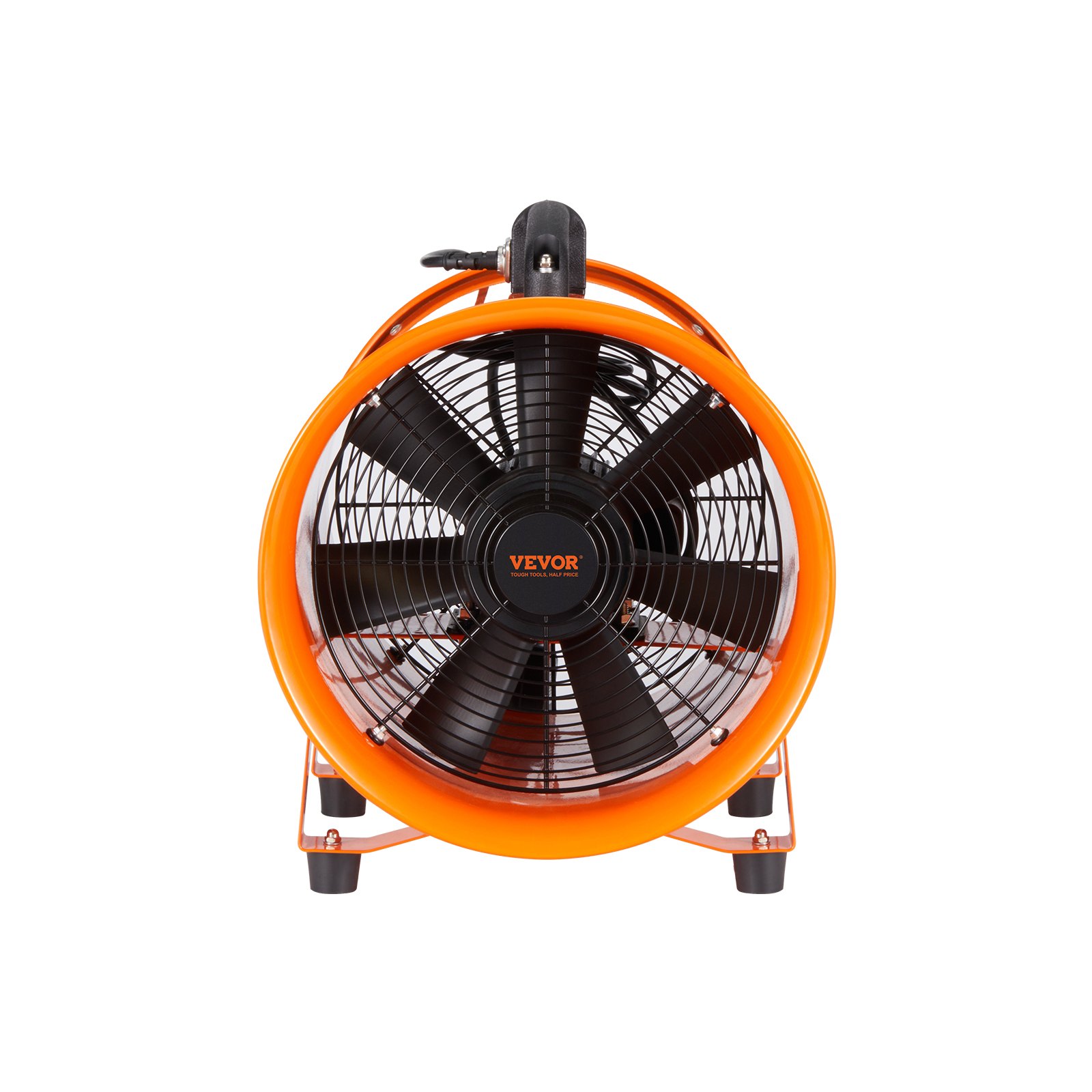 VEVOR Bouwventilator 145W AC-motor Bouwventilator 2900 RPM Bouwventilator Ventilator 504 L/s (1070 CFM) Axiale ventilator met 8m slang Axiale ventilator 79dB geluidsniveau Industriële ventilator