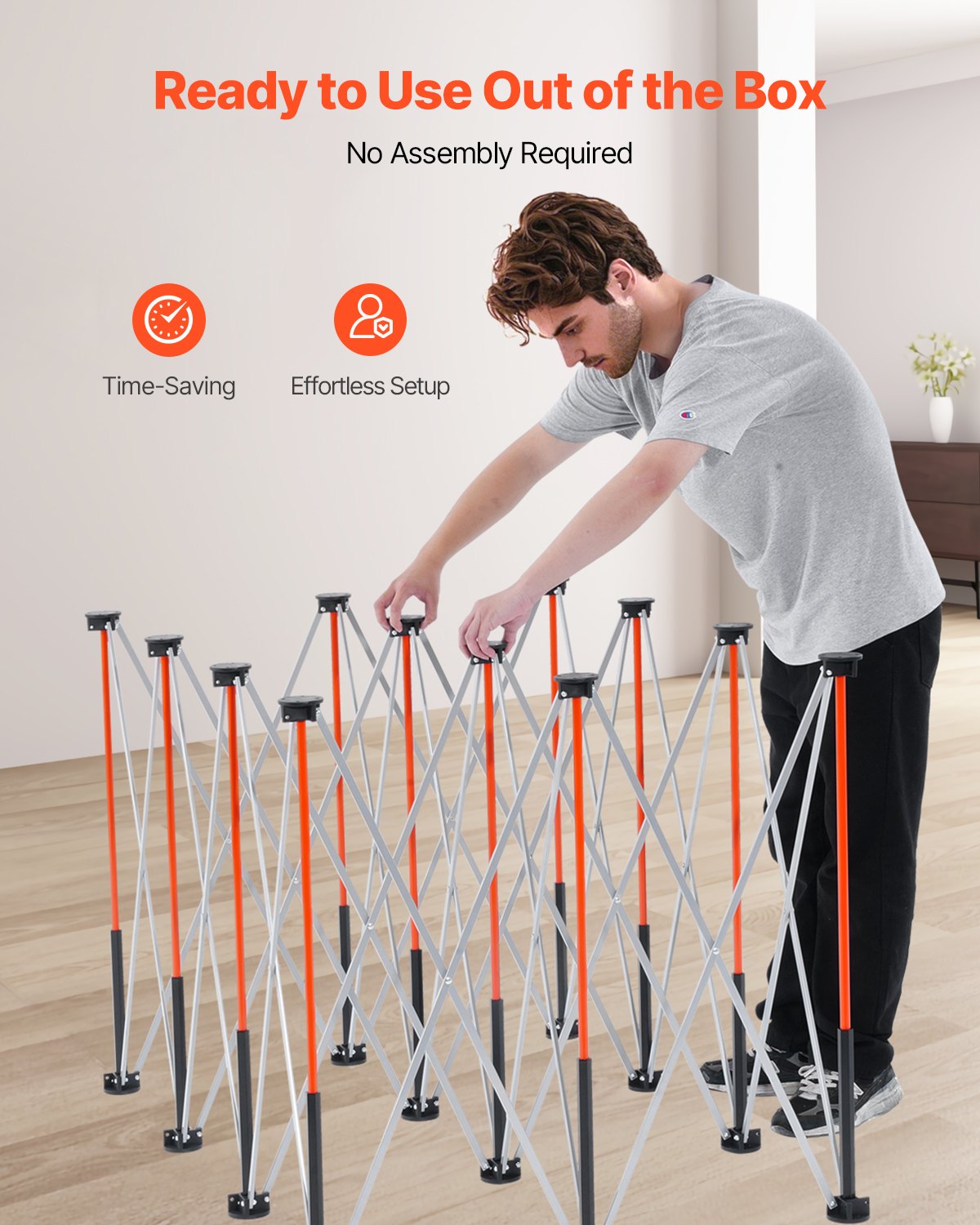 VEVOR Portable Folding Workstand, 1865 x 1261 mm Collapsible Workbench, 2041 kg Weight Capacity, No Assembly Foldable Work Stand with Storage Bag, Table Top NOT Included, for Garage Workshop Outdoor