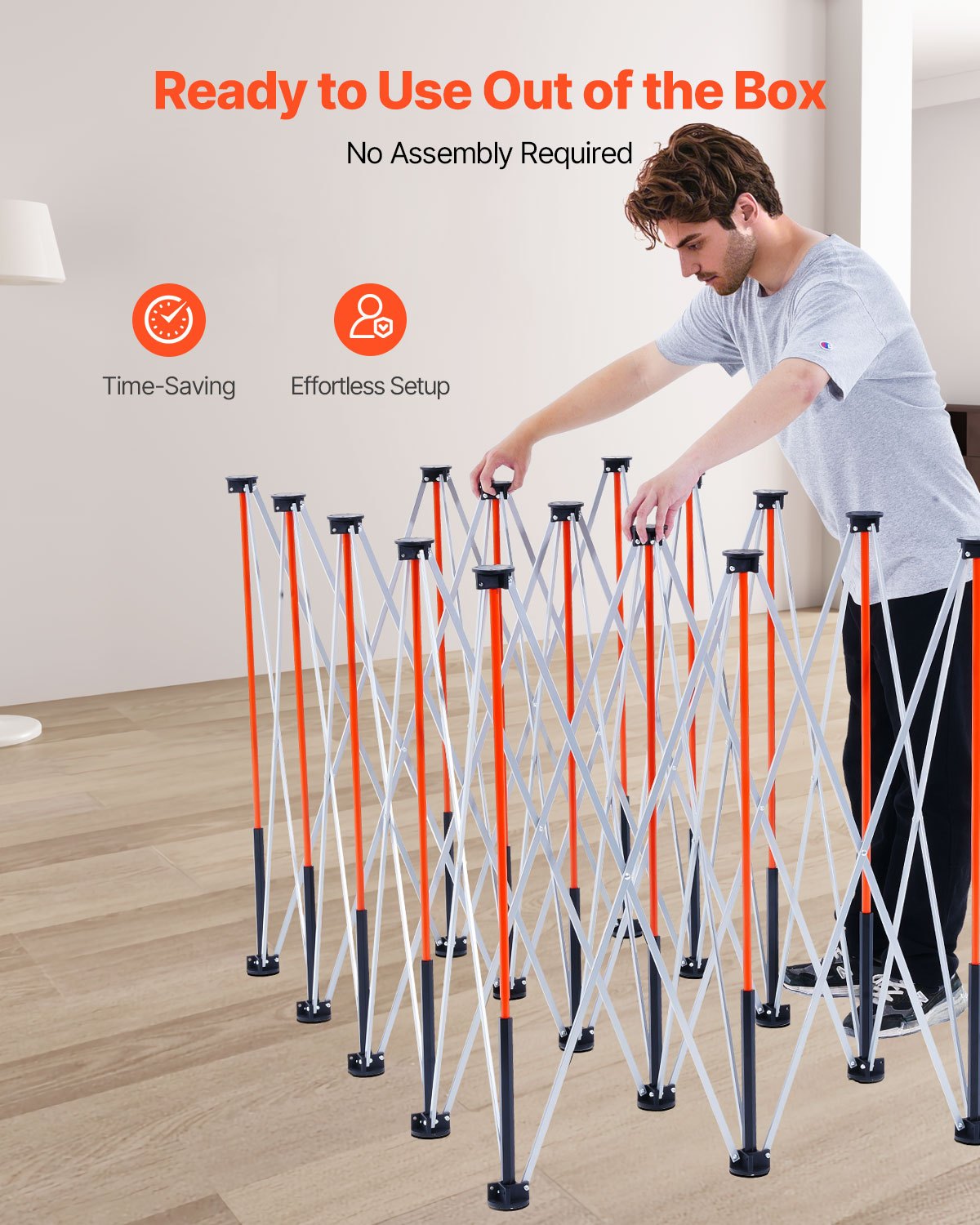 VEVOR Portable Folding Workstand, 2445 x 1255 mm Collapsible Workbench, 2724 kg Weight Capacity, No Assembly Foldable Work Stand with Storage Bag, Table Top NOT Included, for Garage Workshop Outdoor