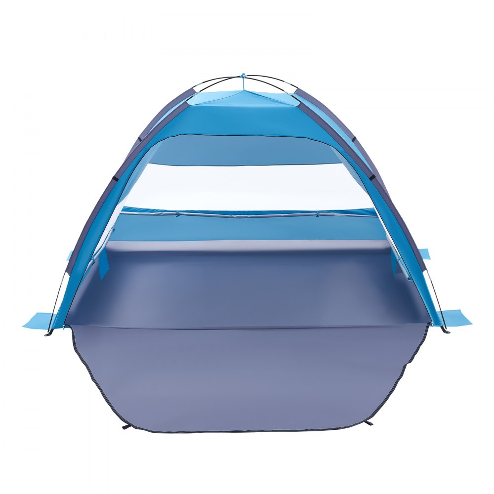 VEVOR Beach Tent Sun Shelter for 4 Person, UPF 50+ Protection, Portable Sun Shade Canopy with Carrying Bag & Sand Pockets, Lightweight and Easy Setup Beach Umbrella for Camping Fishing Outdoor Picnic