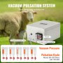 VEVOR Goat Milking Machine, 3 L 304 Stainless Steel Bucket, Electric Automatic Pulsation Vacuum Milker, Portable Milker with Food-grade Silicone Cups and Tubes, Adjustable Suction for Sheep