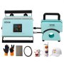 VEVOR 2 in 1 Tumbler and Hat Heat Press Machine, Mini Hat Heat Press for Caps and Hats, Tumbler Heat Press for 11-30oz Sublimation Tumblers and Mugs, Temperature and Time Control, Green