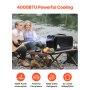 VEVOR draagbare airconditioner, 4000 BTU, 3-snelheden airconditioner met 24-uurs timer, koeler, instelbaar van 16-30 °C, AC/DC-compatibel, gebruik op de camping, in de camper of thuis, 540 x 300 x 350 mm