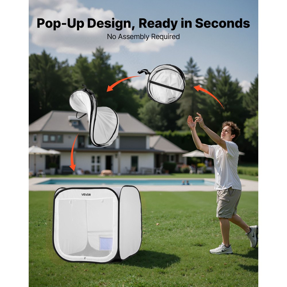 VEVOR Portable Paint Booth Tent, 28.3 x 28.5 x 29.5 inch Pop-Up Portable Spray Paint Tent with Mesh Door, Spray Painting Tents for Cabinets, Chairs, Models, Tables, Pop-Up Design, Efficient Airflow