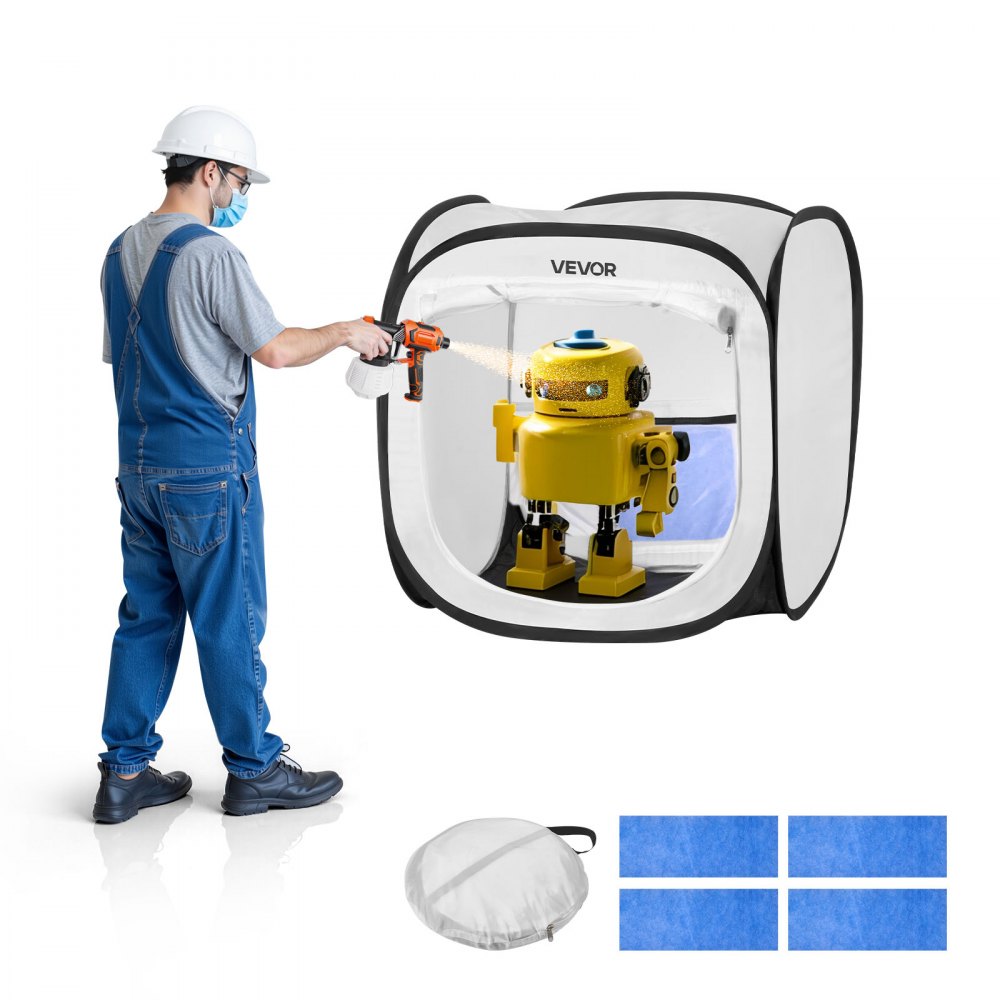 VEVOR Draagbare spuitcabine-tent (werkoppervlak 40,5 x 40,5 x 43 cm) Pop-up spuitcabine-tent voor spuitverven, waterdichte spuitcabine voor kleine modellen, sculpturen, vazen, fotolijsten, pop-upontwerp