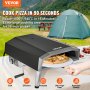 VEVOR Outdoor Draagbare Pizza Oven 406.4mm, Gas Houtpellets Houtskool Pizza Oven, RVS Pizza Oven, Max 540℃ Houtpellet Schep & Pizza Steen & Draagtas - Premium Houtgestookte Pizza Oven voor Tuin