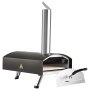 VEVOR Outdoor Pizza Oven, 12-inch, Wood Pellet and Charcoal Fired Pizza Maker, Portable Outside Stainless Steel Pizza Grill with Pizza Stone, Waterproof Cover, Shovel, Wood Burner for Backyard Camping